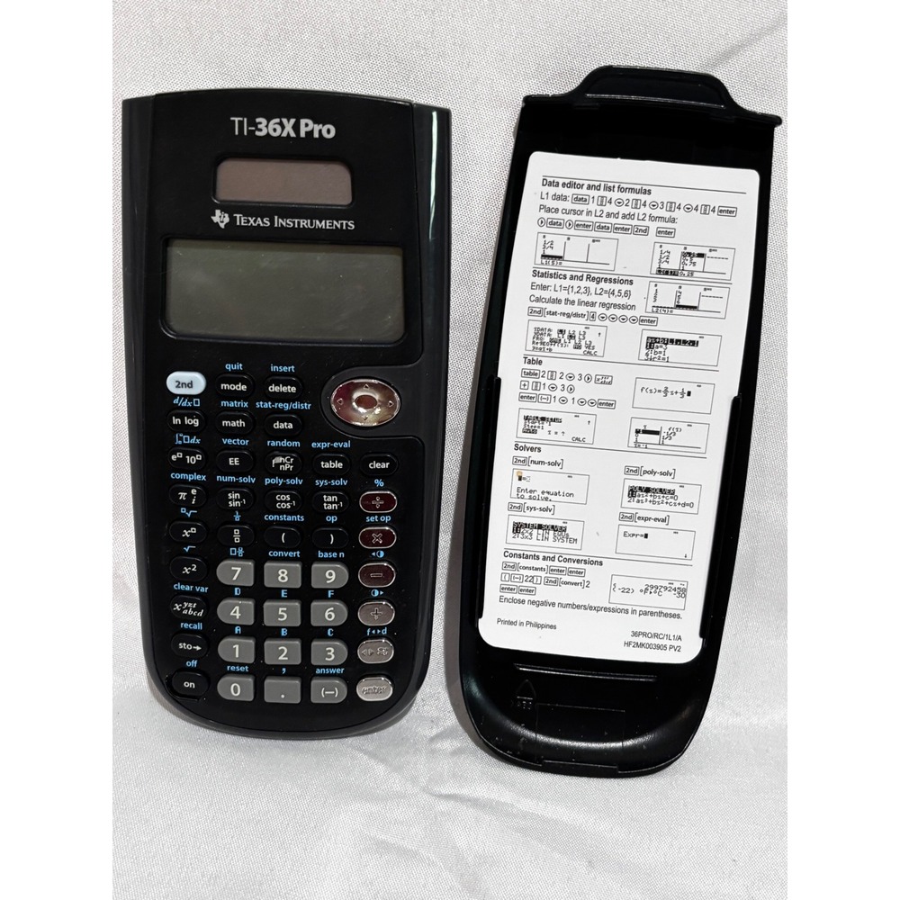 Texas Instruments TI-36X Pro Scientific Calculator Black MultiView Solar CR2032